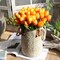 10Pcs Artificial Real Touch Tulips Faux Tulip Stems Wedding Bouquet (Orange)